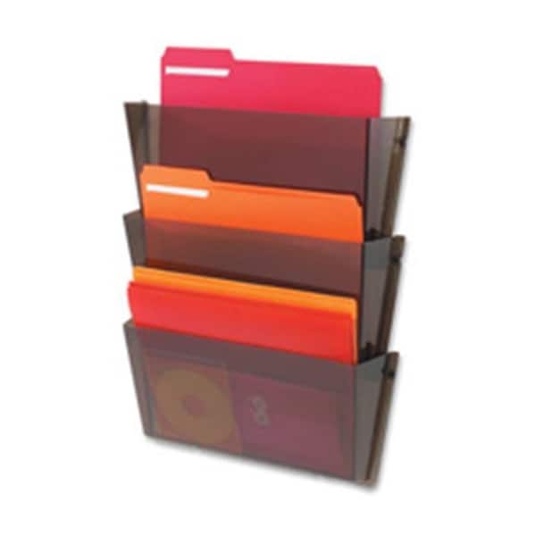 Deflect-O DEF63602RT Wall Pockets; 14.5 in. x 3 in. x 6.5 in.; Letter; 3-PK; Smoke